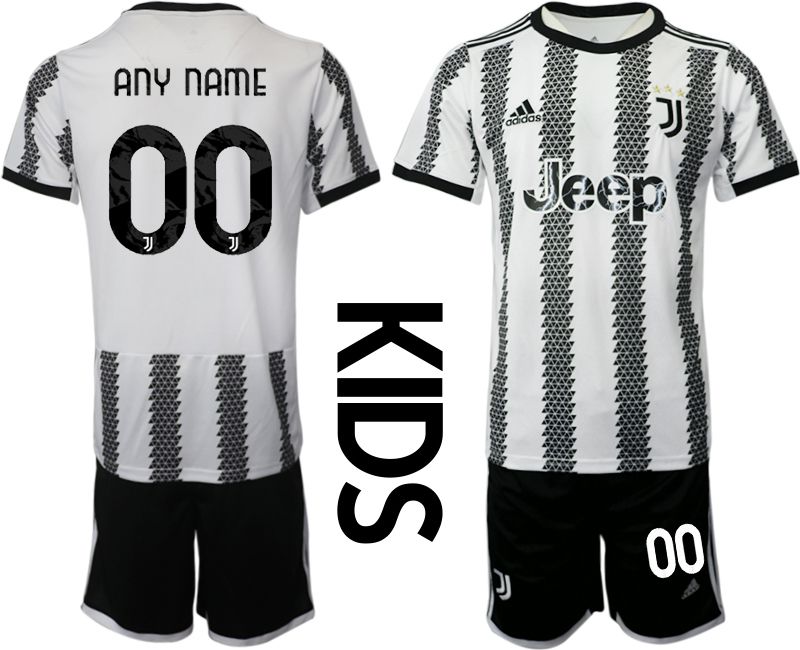 Cheap Youth 2022-2023 Club Juventus FC home white customized Soccer Jersey